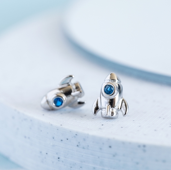 Silver Rocketship Studs (S925) - Only 1 left! - Picture 5 of 8